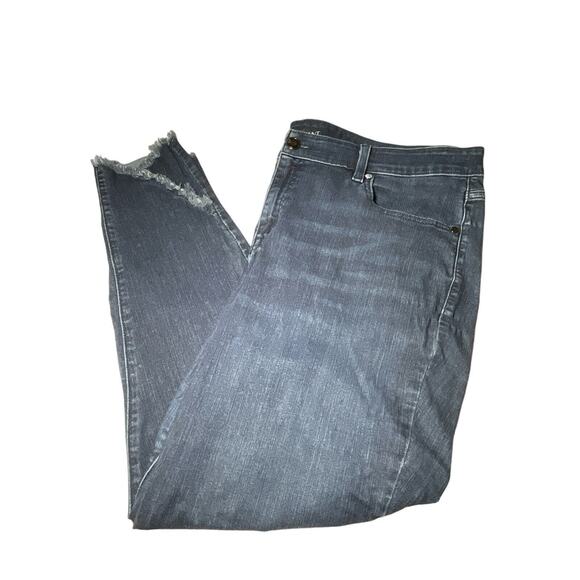 Lane Bryant Women's Plus Size 20R Skinny Jeans Blue Denim Dark Wash Fringe - Picture 1 of 11